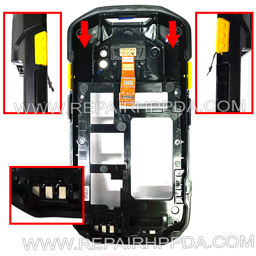 Back Cover w/o Antenna part ( 1st Version, with Metal Pins ) Replacement for Zebra TC72 , TC77